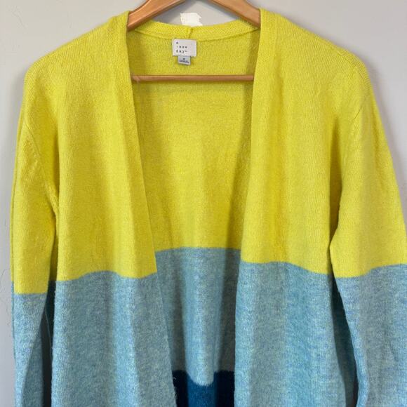 A New Day Open Long Cardigan Sweater Sz S Tricolor Long Sleeve Casual Comfy - Picture 3 of 10